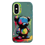 Coque de téléphone PC + TPU série peinture à l'huile motif animal, pour iPhone XS Max
