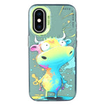 Coque de téléphone PC + TPU série peinture à l'huile motif animal, pour iPhone XS Max