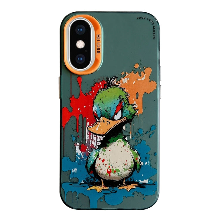 Coque de téléphone PC + TPU série peinture à l'huile motif animal, pour iPhone XS Max