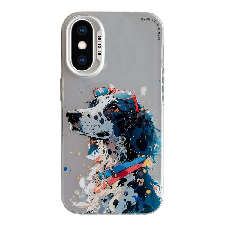 Coque de téléphone PC + TPU série peinture à l'huile motif animal, pour iPhone XS Max
