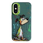 Coque de téléphone PC + TPU série peinture à l'huile motif animal, pour iPhone XS Max