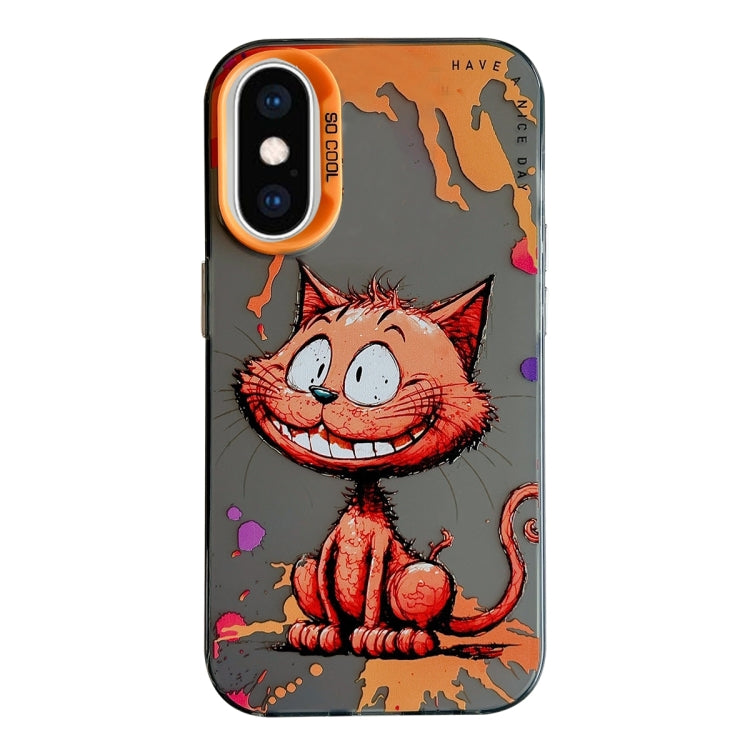 Coque de téléphone PC + TPU série peinture à l'huile motif animal, pour iPhone XS Max