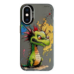 Coque de téléphone PC + TPU série peinture à l'huile motif animal, pour iPhone XS Max