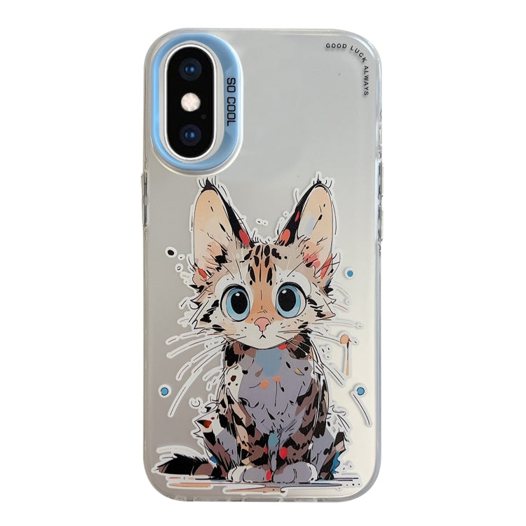 Coque de téléphone PC + TPU série peinture à l'huile motif animal, pour iPhone XS Max