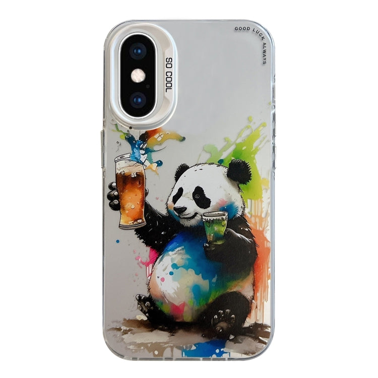 Coque de téléphone PC + TPU série peinture à l'huile motif animal, pour iPhone XS Max