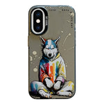 Coque de téléphone PC + TPU série peinture à l'huile motif animal, pour iPhone XS Max