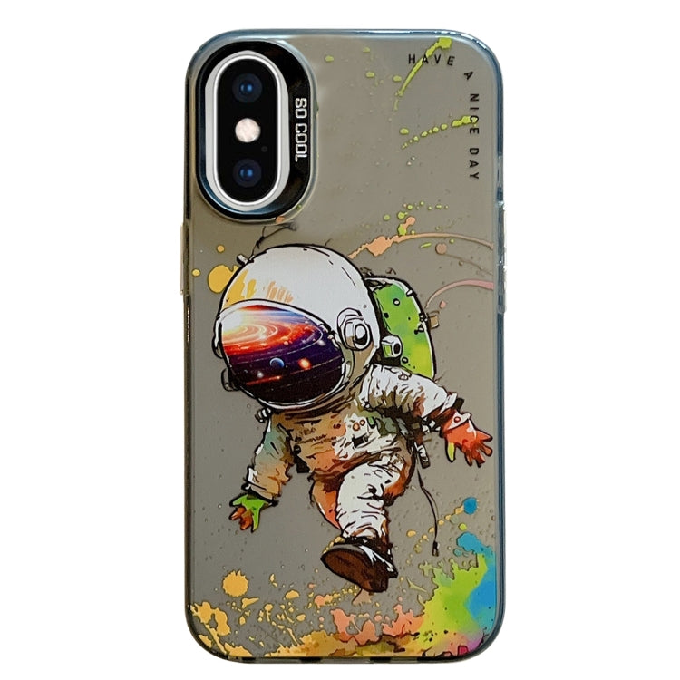 Coque de téléphone PC + TPU série peinture à l'huile motif animal, pour iPhone XS Max