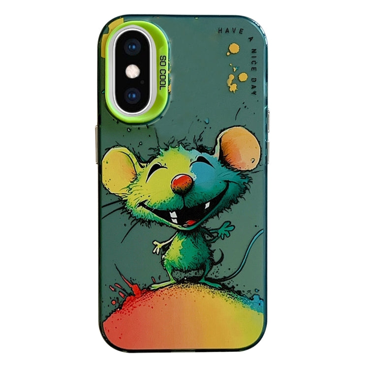 Coque de téléphone PC + TPU série peinture à l'huile motif animal, pour iPhone XS Max