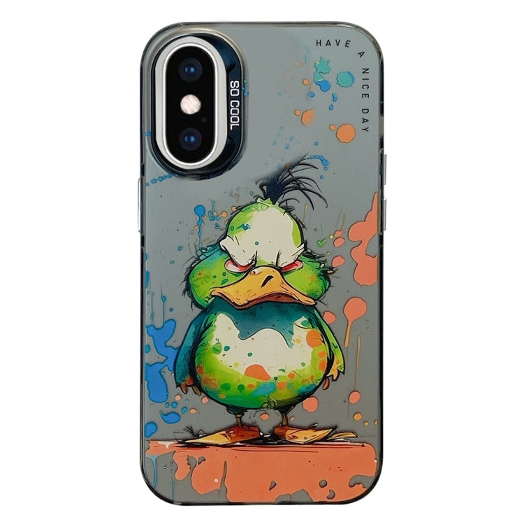 Coque de téléphone PC + TPU série peinture à l'huile motif animal, pour iPhone XS Max