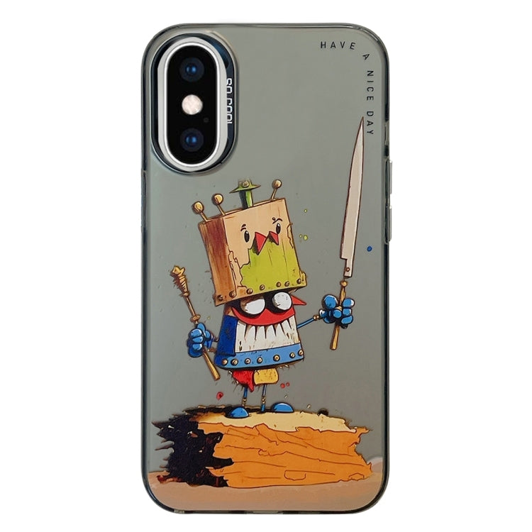 Coque de téléphone PC + TPU série peinture à l'huile motif animal, pour iPhone XS Max