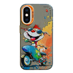Coque de téléphone PC + TPU série peinture à l'huile motif animal, pour iPhone XS Max