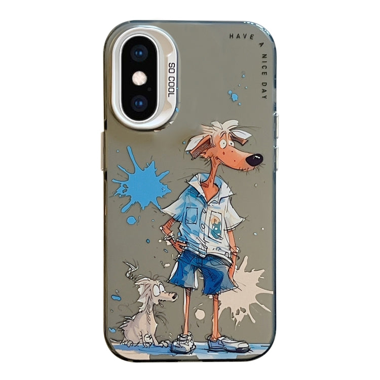 Coque de téléphone PC + TPU série peinture à l'huile motif animal, pour iPhone XS Max