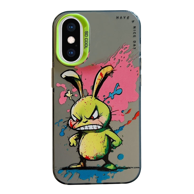 Coque de téléphone PC + TPU série peinture à l'huile motif animal, pour iPhone XS Max