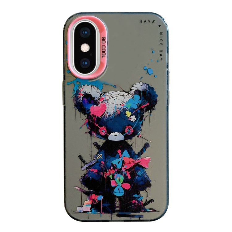 Coque de téléphone PC + TPU série peinture à l'huile motif animal, pour iPhone XS Max