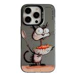 Coque de téléphone PC + TPU série peinture à l'huile motif animal, pour iPhone 16 Pro