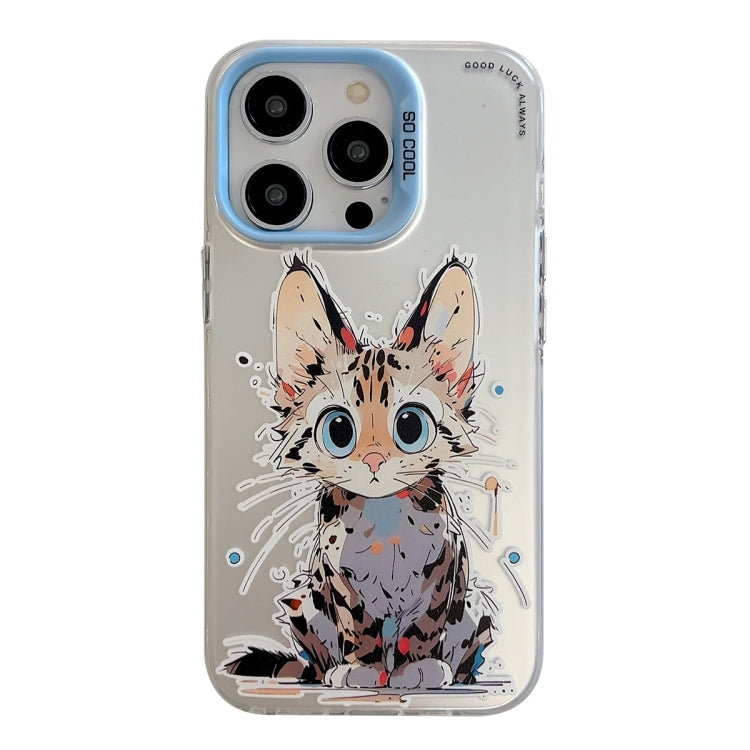 Coque de téléphone PC + TPU série peinture à l'huile motif animal, pour iPhone 16 Pro
