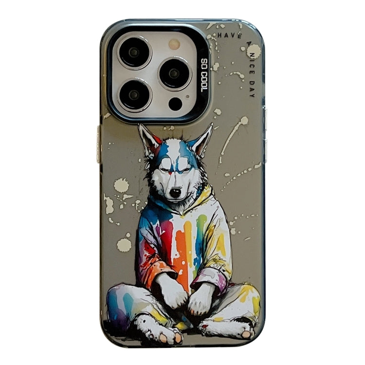 Série de Peintures à l'Huile Motif Animalier Coque de Téléphone PC + TPU, Pour iPhone 16 Pro Max