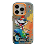 Coque de téléphone PC + TPU série peinture à l'huile motif animal, pour iPhone 16 Pro