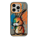 Coque de téléphone PC + TPU série peinture à l'huile motif animal, pour iPhone 16 Pro