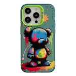 Coque de téléphone PC + TPU série peinture à l'huile motif animal, pour iPhone 16 Pro