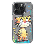 Coque de téléphone PC + TPU série peinture à l'huile motif animal, pour iPhone 16 Plus