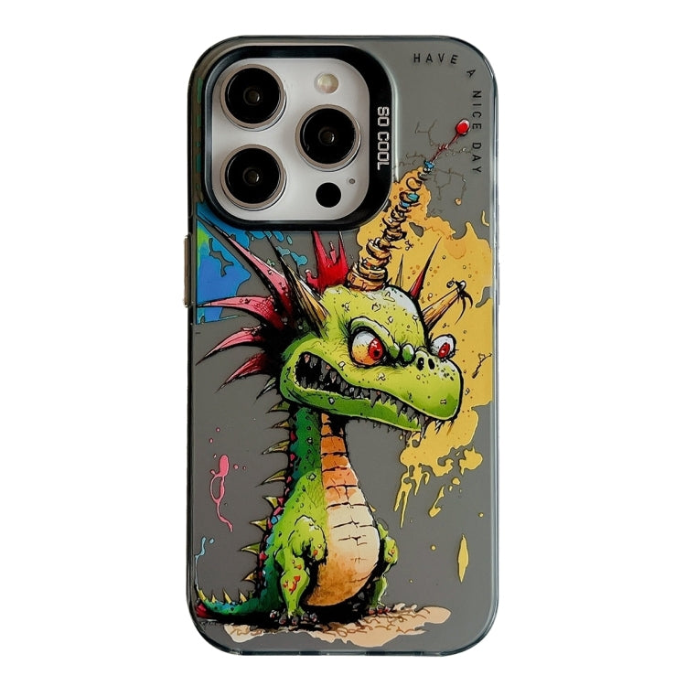 Coque de téléphone PC + TPU série peinture à l'huile motif animal, pour iPhone 16 Plus