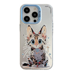 Coque de téléphone PC + TPU série peinture à l'huile motif animal, pour iPhone 16 Pro