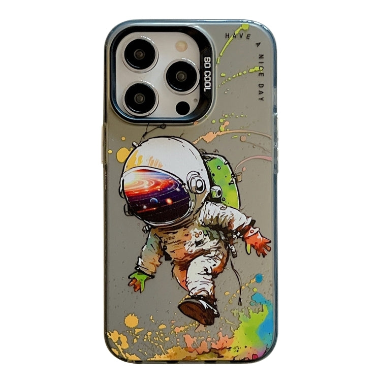 Coque de téléphone PC + TPU série peinture à l'huile motif animal, pour iPhone 16 Pro