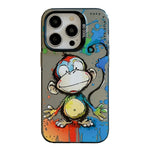 Coque de téléphone PC + TPU série peinture à l'huile motif animal, pour iPhone 16 Plus