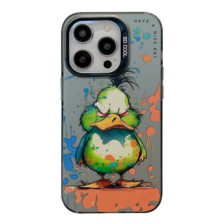 Coque de téléphone PC + TPU série peinture à l'huile motif animal, pour iPhone 16 Plus