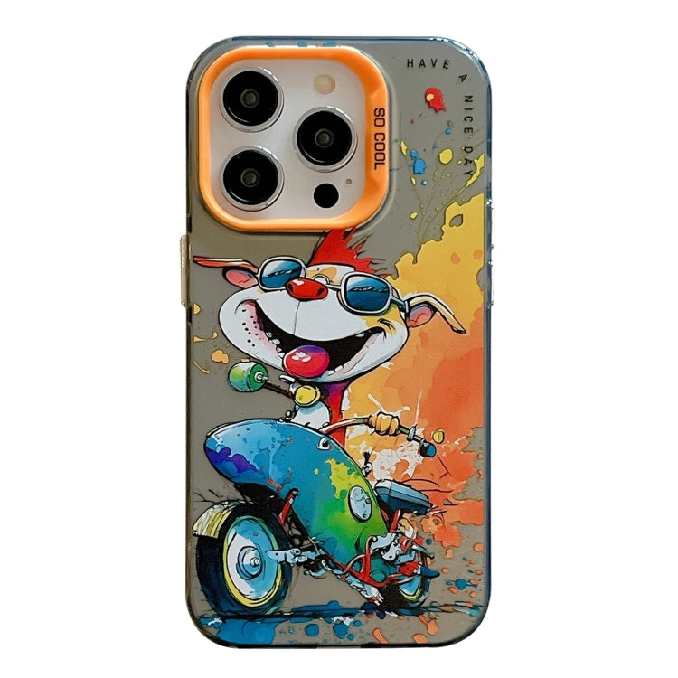 Coque de téléphone PC + TPU série peinture à l'huile motif animal, pour iPhone 16 Pro