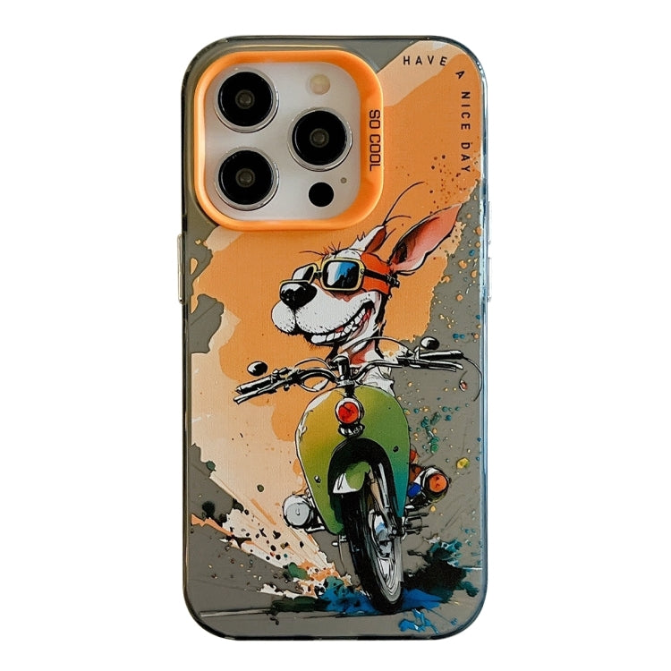 Coque de téléphone PC + TPU série peinture à l'huile motif animal, pour iPhone 16 Plus