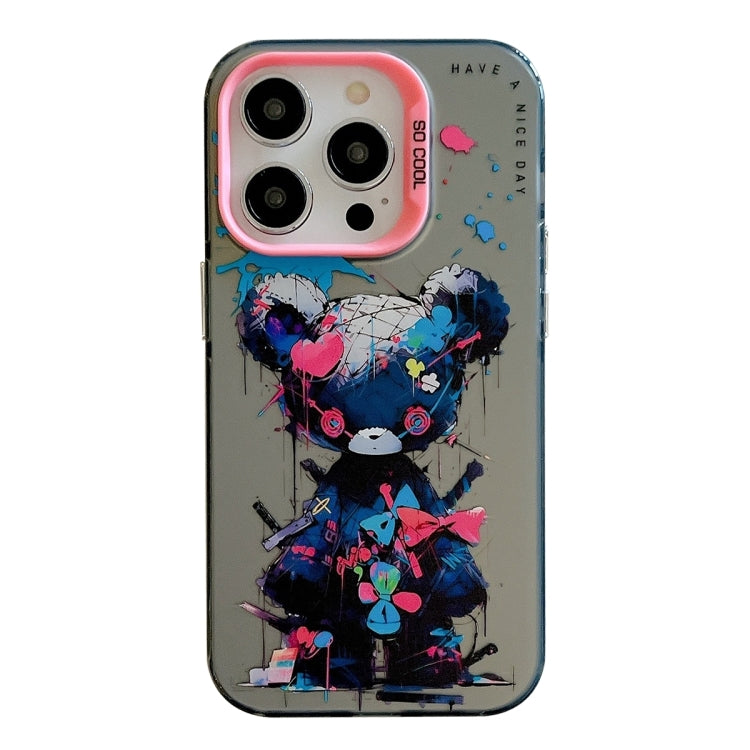 Coque de téléphone PC + TPU série peinture à l'huile motif animal, pour iPhone 16 Pro