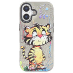 Coque de téléphone PC + TPU série peinture à l'huile motif animal, pour iPhone 17