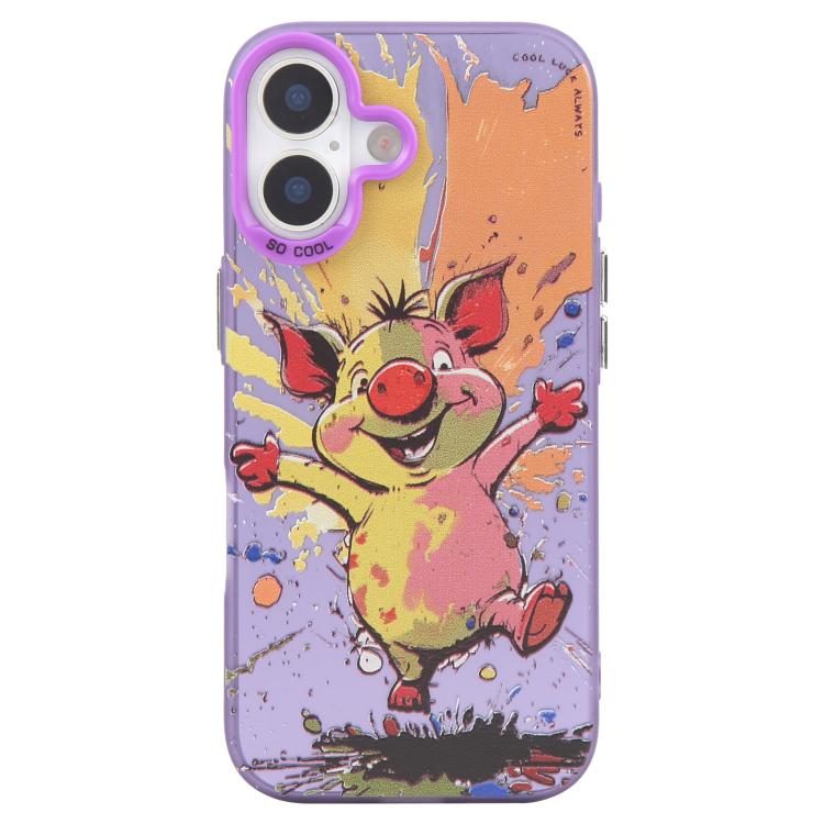 Coque de téléphone PC + TPU série peinture à l'huile motif animal, pour iPhone 17