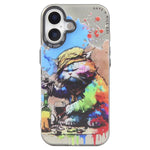 Coque de téléphone PC + TPU série peinture à l'huile motif animal, pour iPhone 17