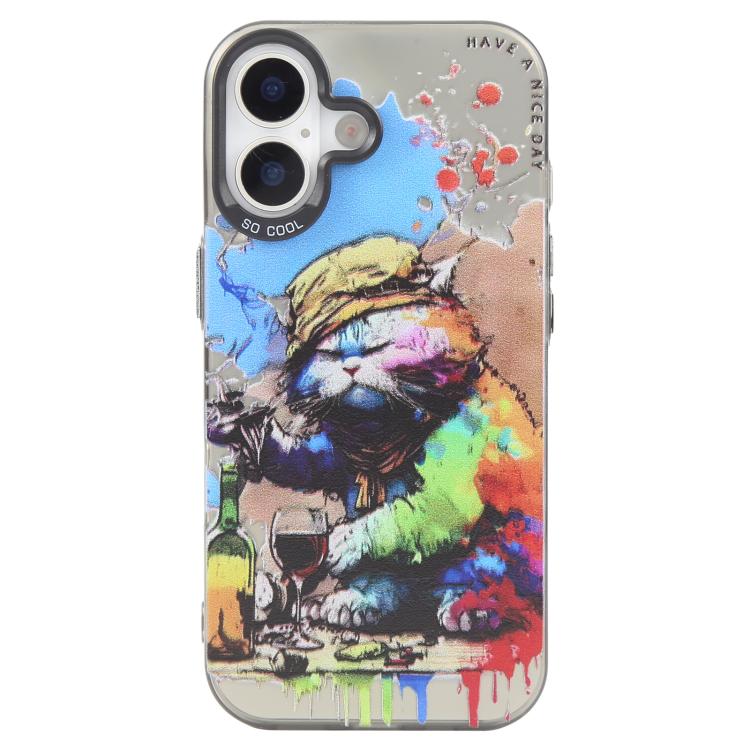 Coque de téléphone PC + TPU série peinture à l'huile motif animal, pour iPhone 17