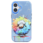 Coque de téléphone PC + TPU série peinture à l'huile motif animal, pour iPhone 17
