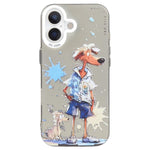 Coque de téléphone PC + TPU série peinture à l'huile motif animal, pour iPhone 17