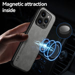 Étui de téléphone à dos en cuir magnétique doux au toucher, pour iPhone 14, pour iPhone 14 Pro, pour iPhone 14 Pro Max