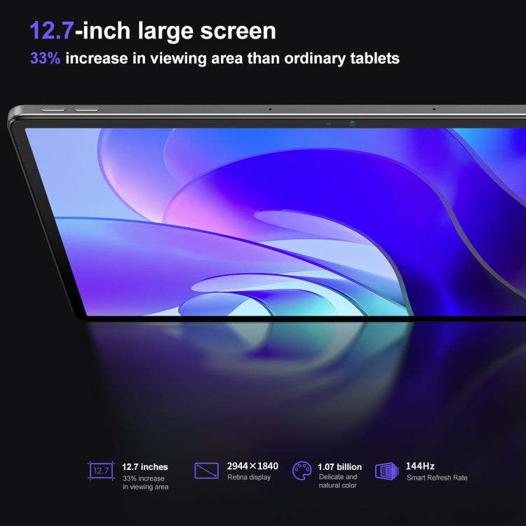 Tablette Lenovo Pad Pro 12,7 pouces WiFi, Android 13, Qualcomm Snapdragon 870 Octa Core, Supporte l'identification faciale, 8 Go+128 Go, 8 Go+256 Go