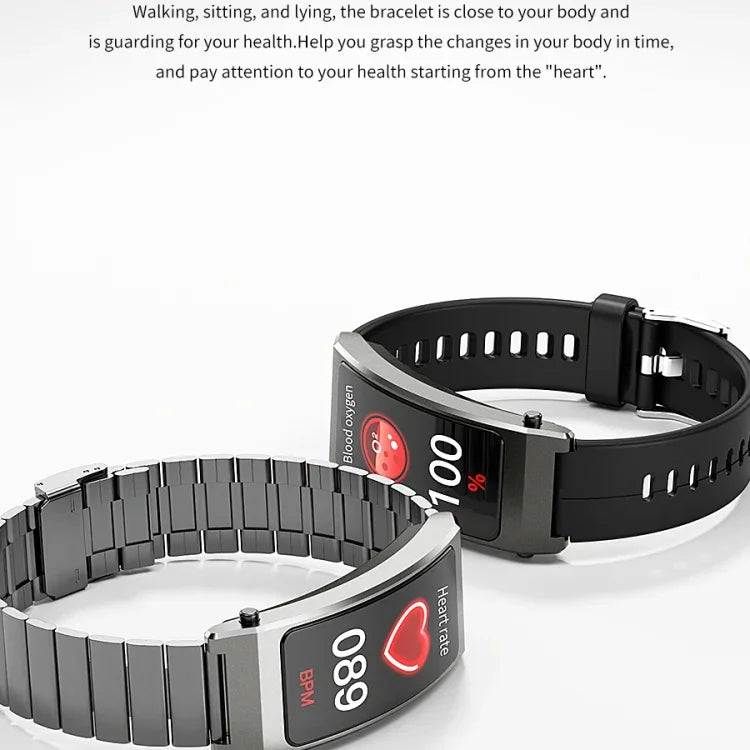 K13S Bracelet intelligent à écran TFT de 1,14 pouce et bracelet en silicone prenant en charge la gestion du sommeil/la surveillance de l'oxygène sanguin, bracelet en silicone