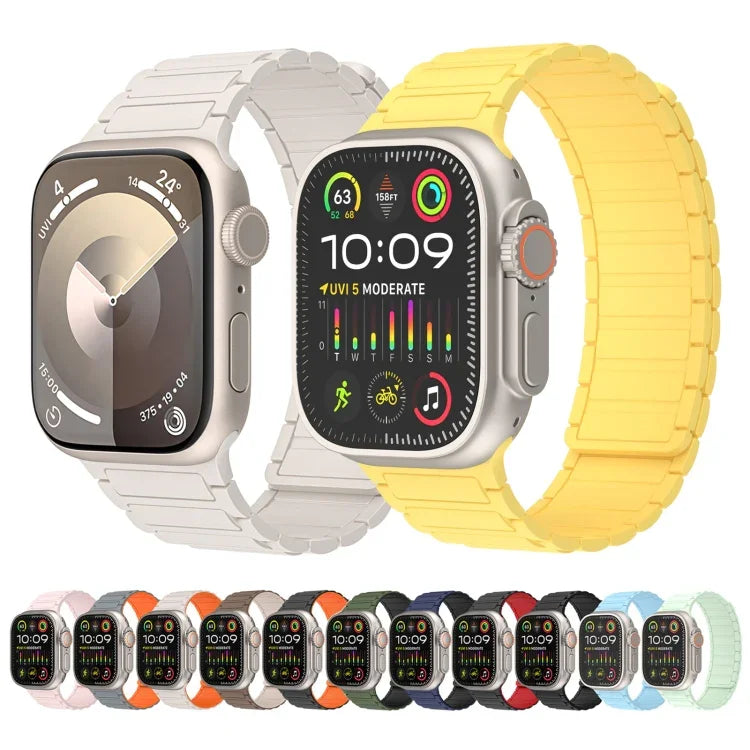 Bracelet de montre en silicone à boucle magnétique, pour Apple Watch 42mm, pour Apple Watch 38mm