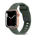 Bracelet de montre en silicone à rayures avec boucle carrée, pour Apple Watch Ultra 2 49mm, pour Apple Watch Series 9 45mm