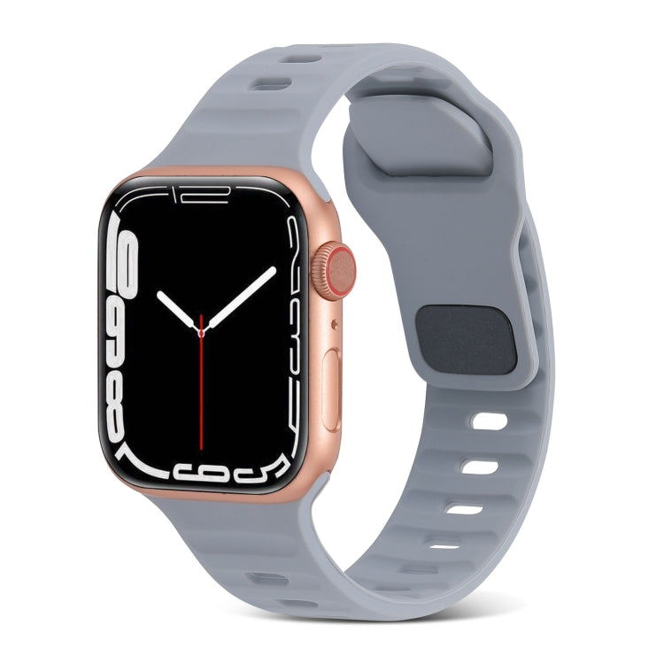 Bracelet de montre en silicone à rayures avec boucle carrée, pour Apple Watch Ultra 2 49mm, pour Apple Watch Series 9 45mm