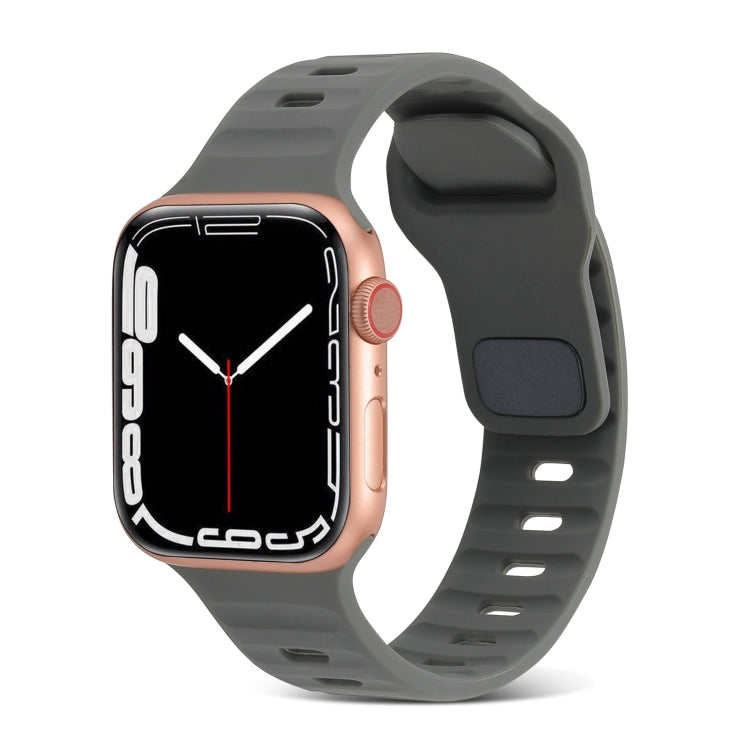 Bracelet de montre en silicone à rayures avec boucle carrée, pour Apple Watch Ultra 2 49mm, pour Apple Watch Series 9 45mm