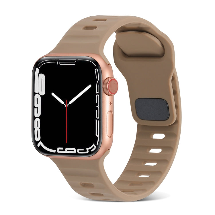 Square Buckle Stripes Silicone Watch Band, For Apple Watch Series 9 41mm, For Apple Watch Ultra 49mm