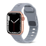 Bracelet de montre en silicone à rayures avec boucle carrée, pour Apple Watch Ultra 2 49mm, pour Apple Watch Series 9 45mm