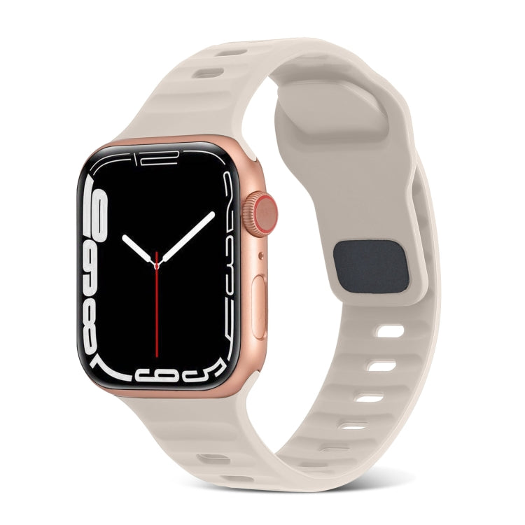 Bracelet de montre en silicone à rayures avec boucle carrée, pour Apple Watch Ultra 2 49mm, pour Apple Watch Series 9 45mm