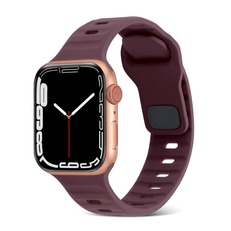 Bracelet de montre en silicone à rayures avec boucle carrée, pour Apple Watch SE 2023 44mm, pour Apple Watch SE 2023 40mm